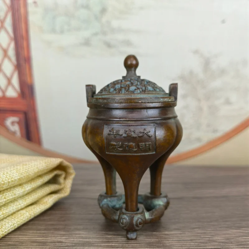 Three-Legged Small Incense Burner Incense Burner Ornament Vintage Incense Burner Home Decoration Craft High-Legged Tripod Burner