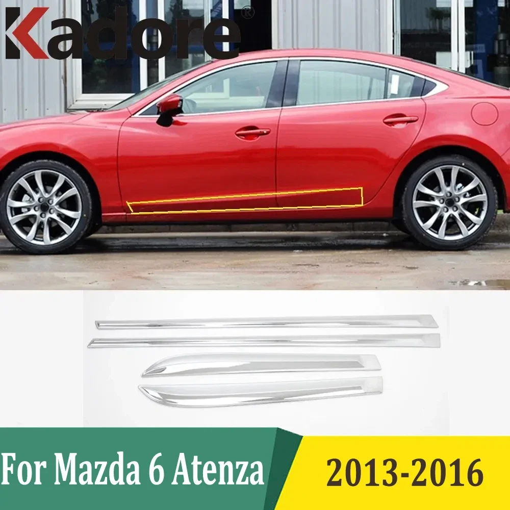

For Mazda 6 M6 Atenza 2013 2014 2015 2016 Side Door Body Moulding Decoration Strip Cover Trim Car Styling ABS Chrome