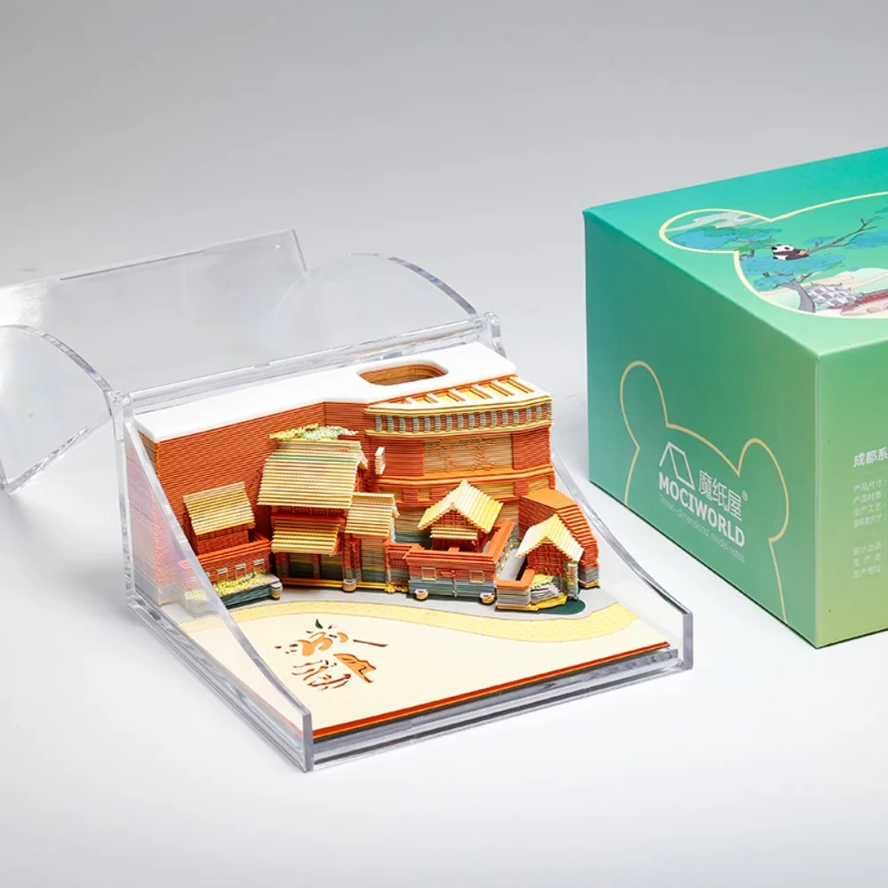 Chengdu Kuanzhai Alley papel estéreo 3D tallado nota adhesiva famosa ciudad arquitectónica punto de referencia Festival corporativo regalo creativo