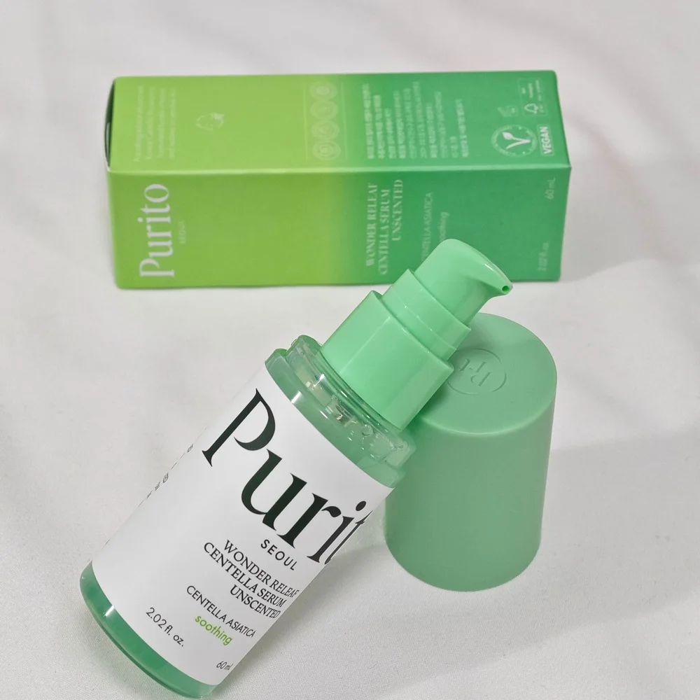 مصل Purito Centella Asiatica للعناية بالبشرة والوجه 60 مل، كريم إصلاح مرطب 100 مل، لجميع أنواع البشرة أمبولة مهدئة