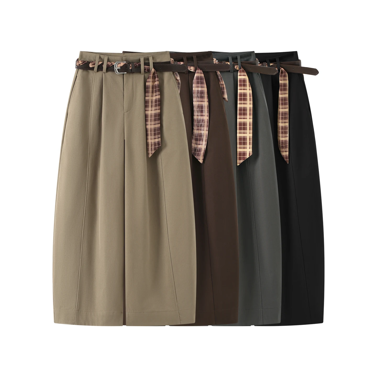 High Waist Loose Casual Pants with Belt Relaxed Fit Wide Leg Pants Versatile Comfortable Autumn 2026 Ladies Fashion