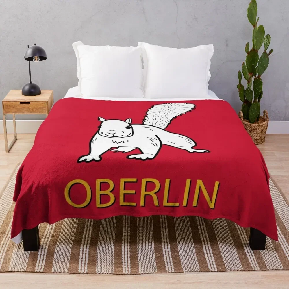 Cute Oberlin White Squirrel Throw Blanket Thin Shaggy Custom Tourist Blankets