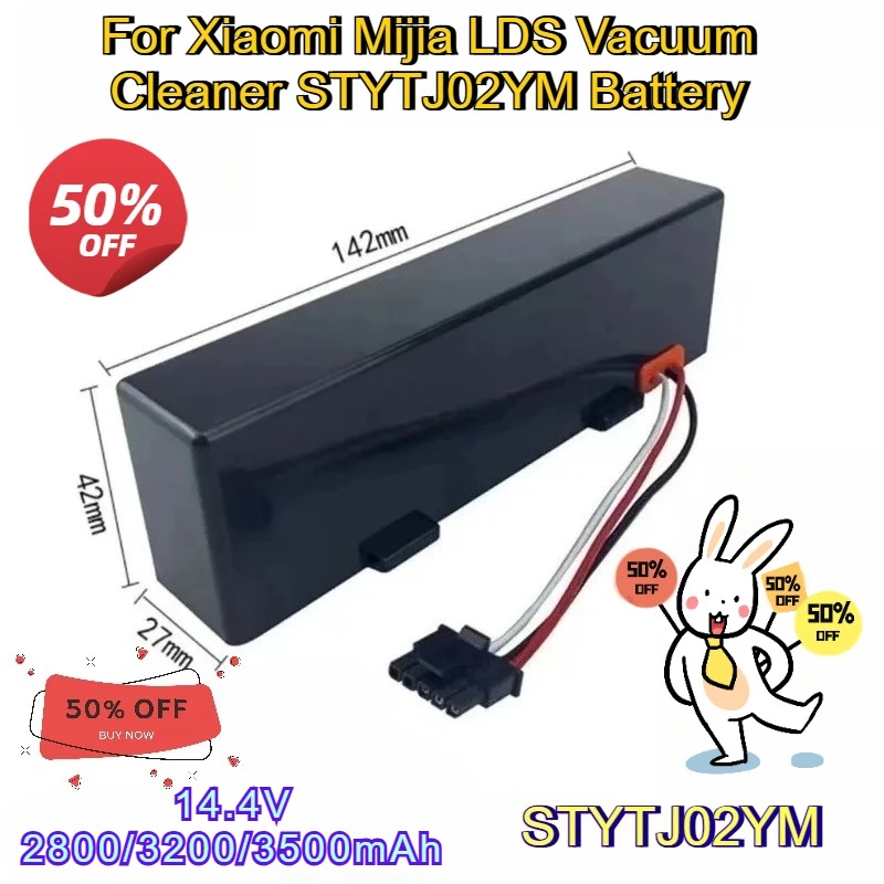 

Replacement Battery 14.4V 2.8AH-3.5Ah for Xiaomi Mijia LDS Vacuum Cleaner STYTJ02YM,for Mi Robot Vacuum-Mop P/2S/Haier JX37