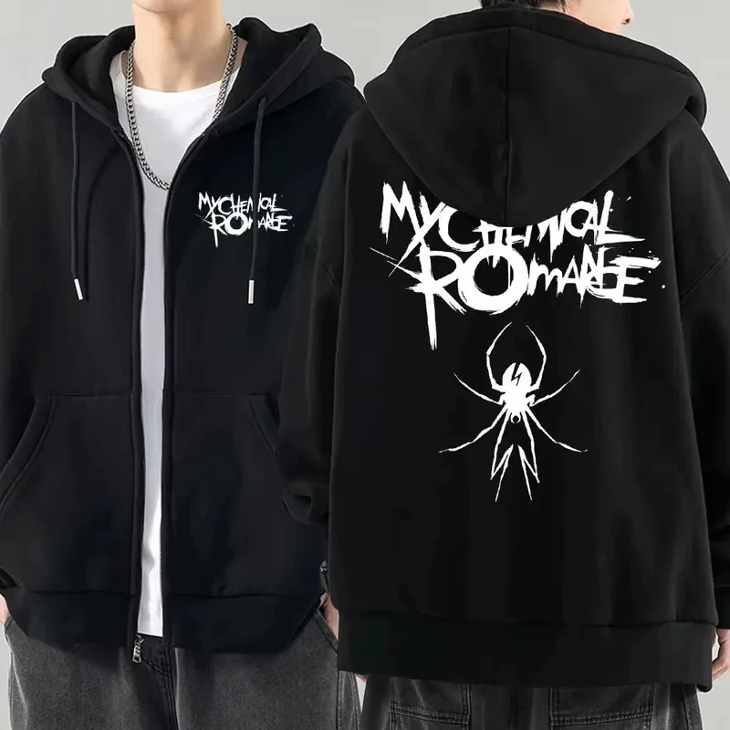 Damenmode Hoodie Jacke Mantel My Chemical Romance Band (MCR) Dead Zip Hoodie Top Loose Black Parade Punk Gothic Rock Zip