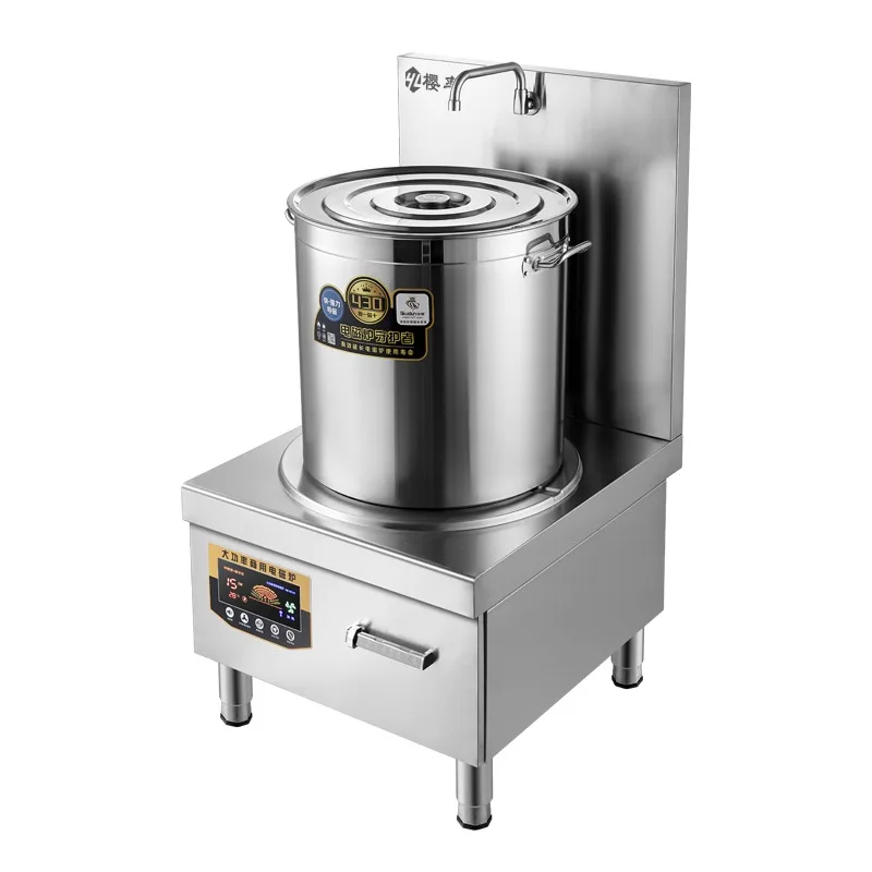 Commercial induction cooker 15000W high power flat low soup stove braised meat boiling