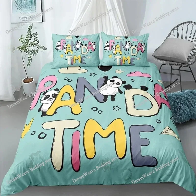 

Panda Printed Bedding Set Bamboo Duvet Cover for Adult Child Bedclothes and Pillowcases Comforter Covers Bed Sets king741