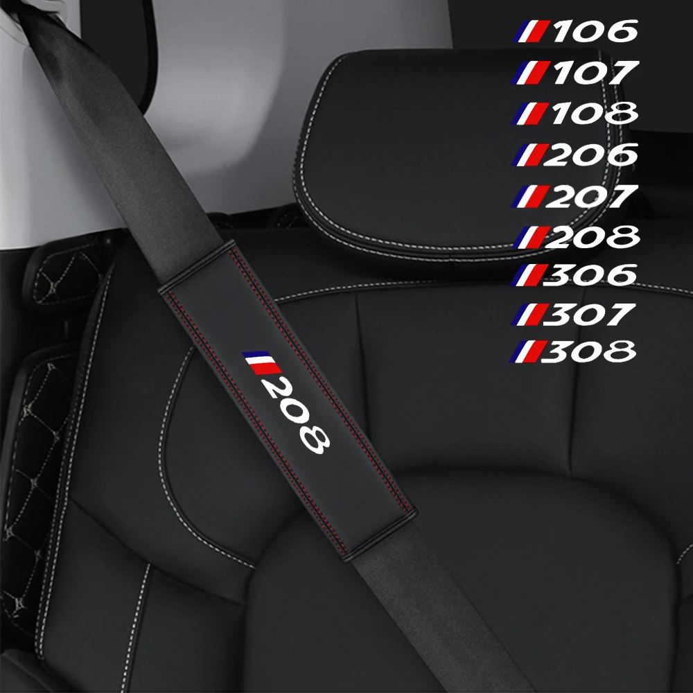 1 Uds. Funda para cinturón de seguridad de coche funda protectora para cinturón de seguridad almohadillas para correa de hombro para Peugeot 106 107 108 206 207 208 306 307 308