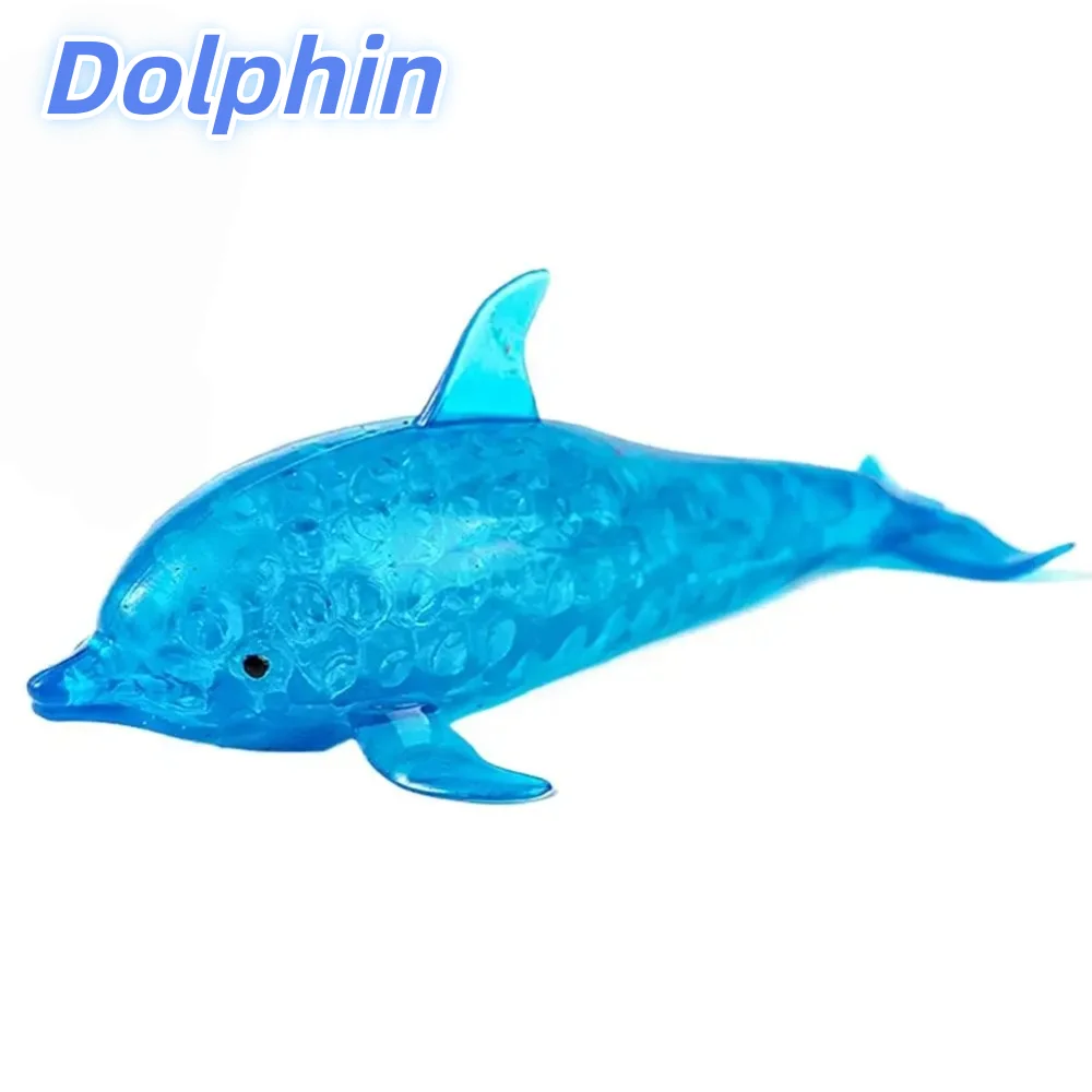 Quetschbarer Hai-Delfin-Stressball, dehnbares Quetschspielzeug, weiches sensorisches Fidget-Spielzeug für Kinder und Erwachsene, Angstlinderung, Schreibtischdekoration, Geschenk – Detail 7