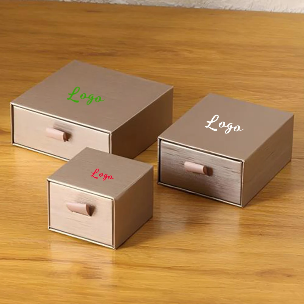 

Premium Custom Cardboard Paper Drawer Boxes Luxury Personalization Logo Jewelry Gift Box for Necklace Rings Earrings Keychina