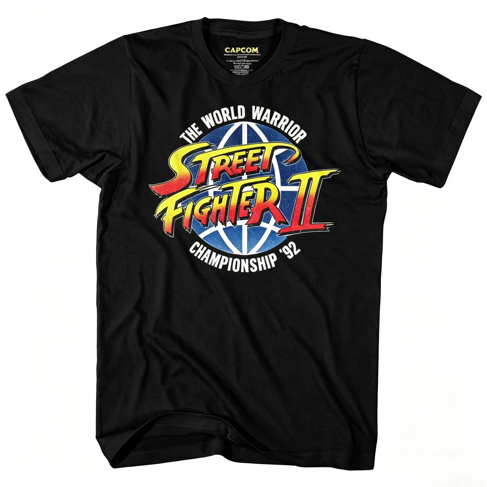 Street Fighter II The World Warrior Championship '92 T-shirt 100% Cotton Retro Arcade Game Men Short Sleeve Tee Casual Tops