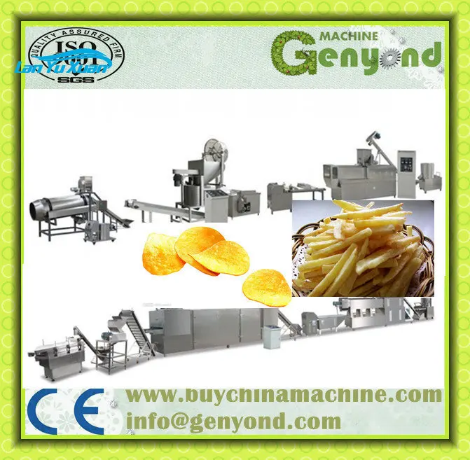 Excellent quality full automatic potato chips production line/fresh potato chips making machine/frozen french fries maker