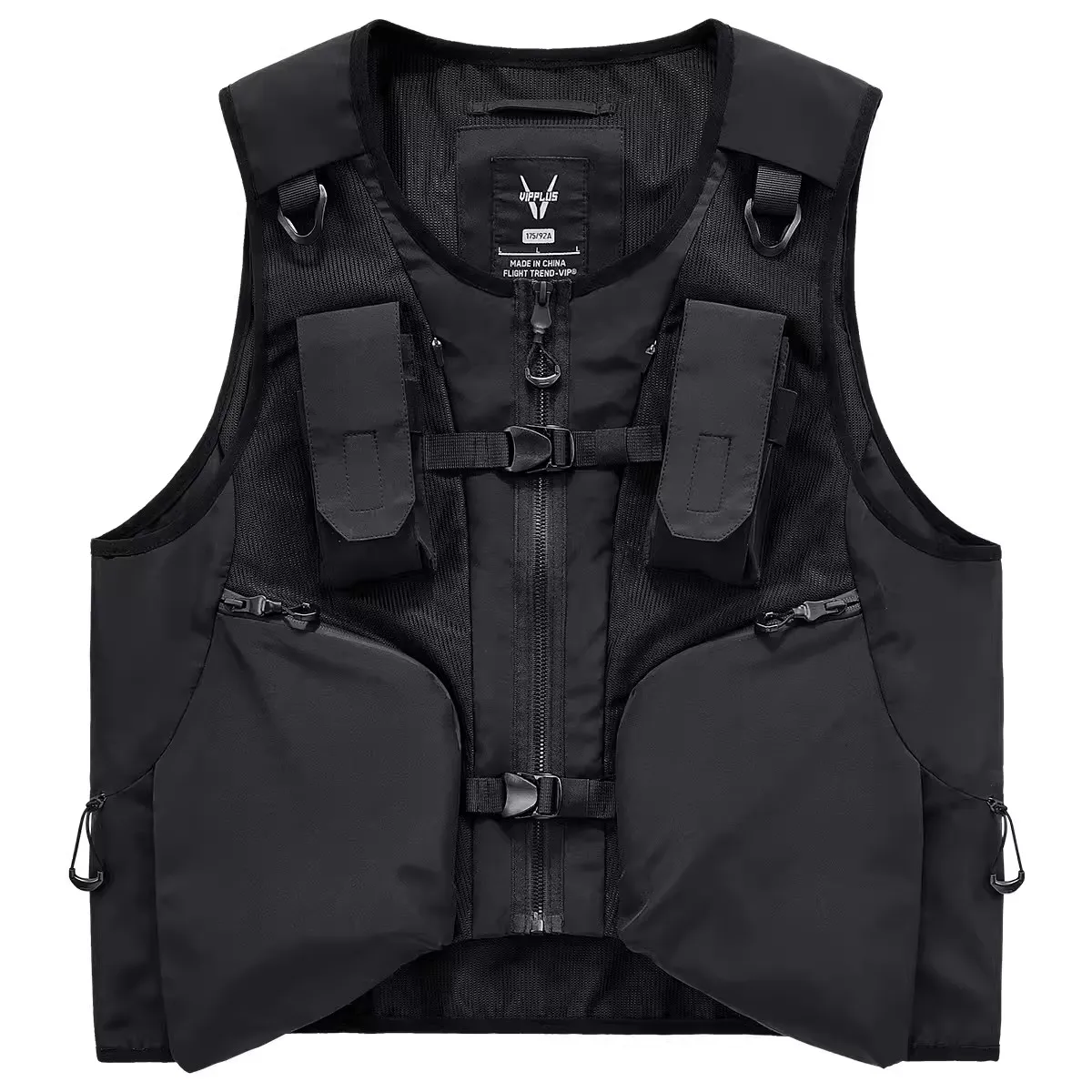 Hip Hop Tactical Vest with Multi Pocket for Men 2024 Autumn Men Functional Cargo Sleeveless Coat Casual Men Vest Techwear