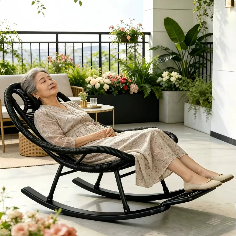 Balcony Rocking Recliner for Adult 2-in-1 Sleeping Sofa Chair for Living Room Relaxing Lounge Rocker Comfortable Rocking Chairs