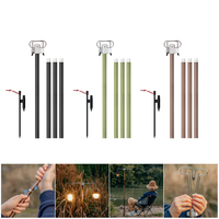 Outdoor Camping Hiking Aluminum Alloy Foldable Lamp Post Pole Portable Fishing Hanging Light Fixing Stand Holder Lantern Stand