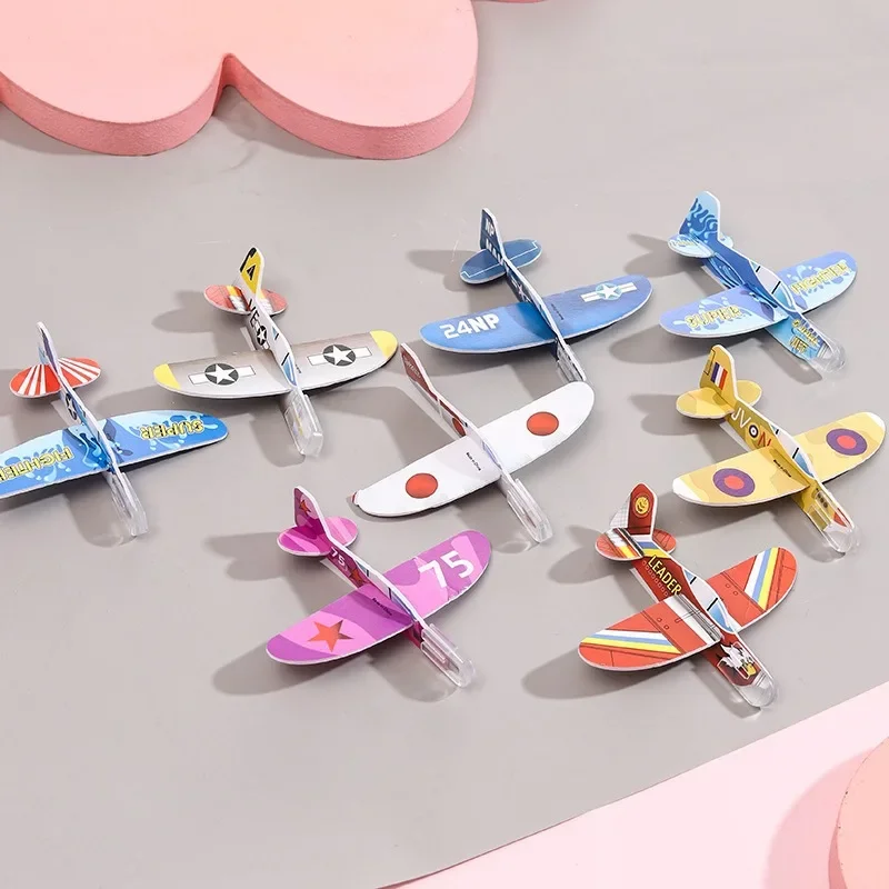 Children\'s Hand Thrown Small Plane Toys Mini Cartoon Model Machine Kindergarten DIY Color Foam Machine Toys