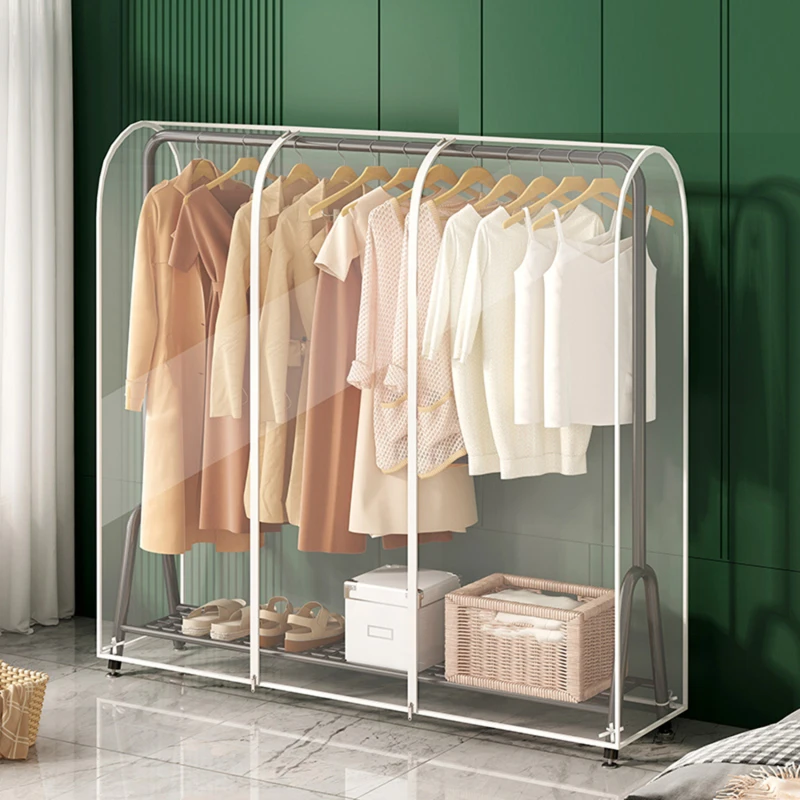 PEVA Clothes Dust Cover Fabric Case Suit Cover For Home Hanging-type Coat Storage Bag Wardrobe Hanger Transparent Organizer