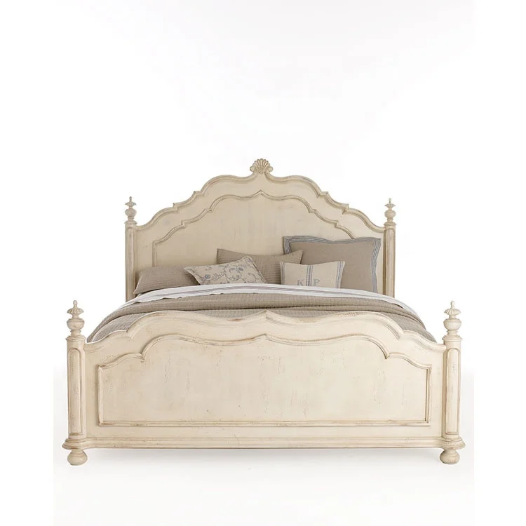 

*For High Quality Bedroom Furniture French Style Solid Wood Birch Panel Bed Queen's Bed