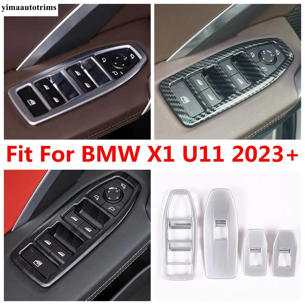 

Armrest Window Lift Button Control Panel Decoration Cover Trim For BMW X1 U11 2023 2024 2025 Carbon Fiber Interior Accessories