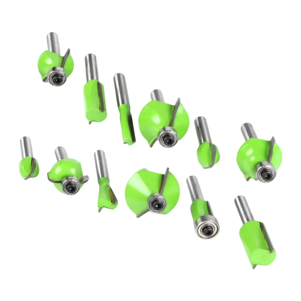 12Pcs 1/4 Shank Carbide Tipped Router Bits Set For Wood Cutting Edge Forming Milling Cutter Hardware