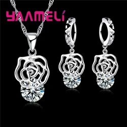 24 Designs Cubic Zirconia CZ Crystal Pure 925 Sterling Silver Jewelry Sets Accessories for Women Engagement Wedding Anniversary