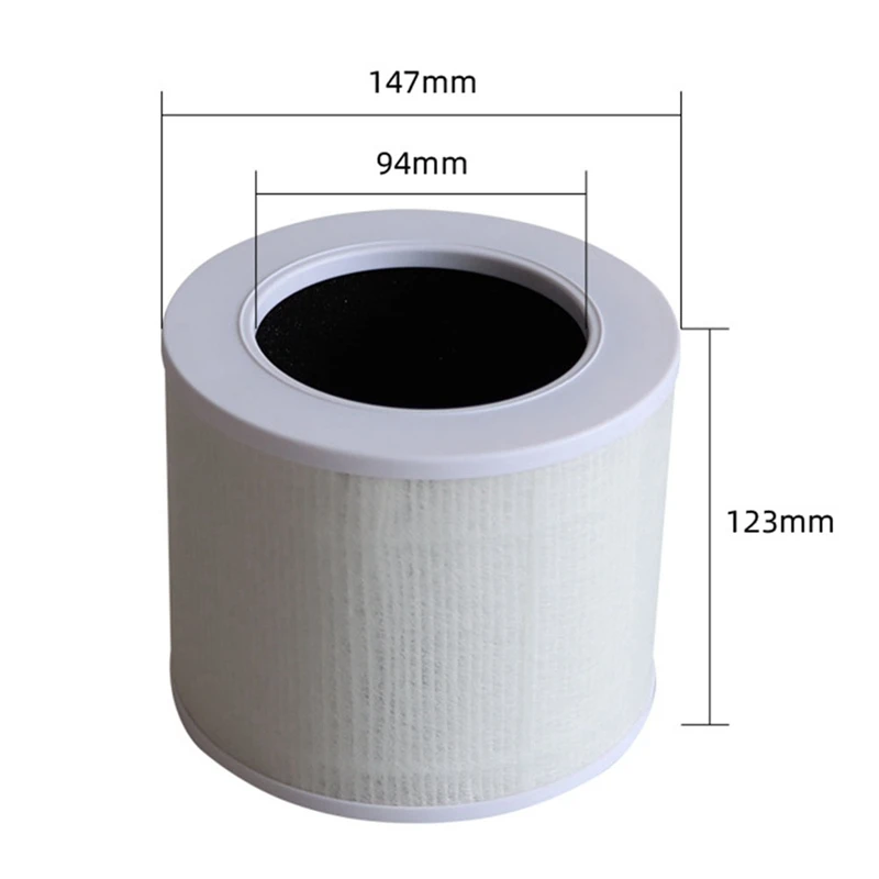 Piezas de repuesto de filtro aptas para purificador de aire LEVOIT Core Mini Part Core Mini-RF, filtro HEPA H13 filtro de carbón activado 3 en 1