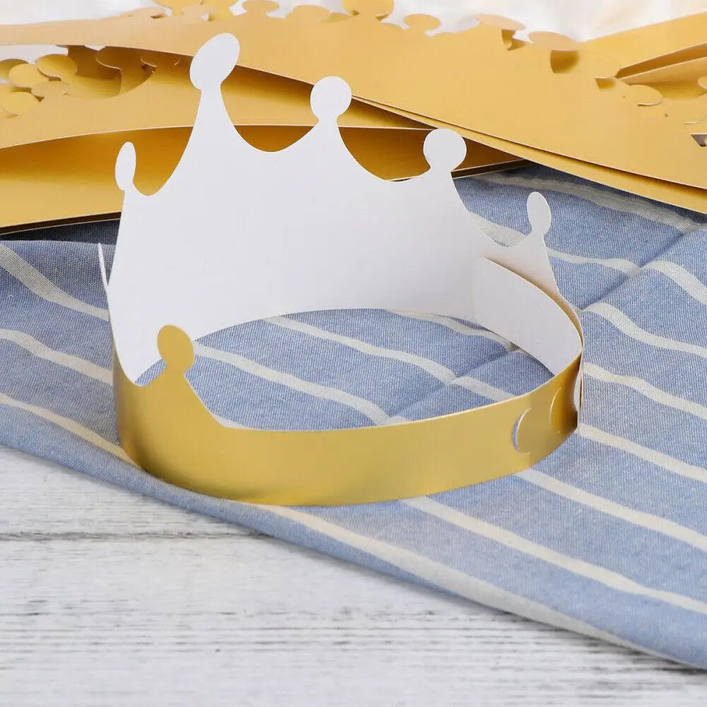 Baby Shower Bridal Shower Birthday Hats Paper Gold Card Crown 12pcs 19.5 X 19.5 X 11.5cm Bright Color Gold Gold Card