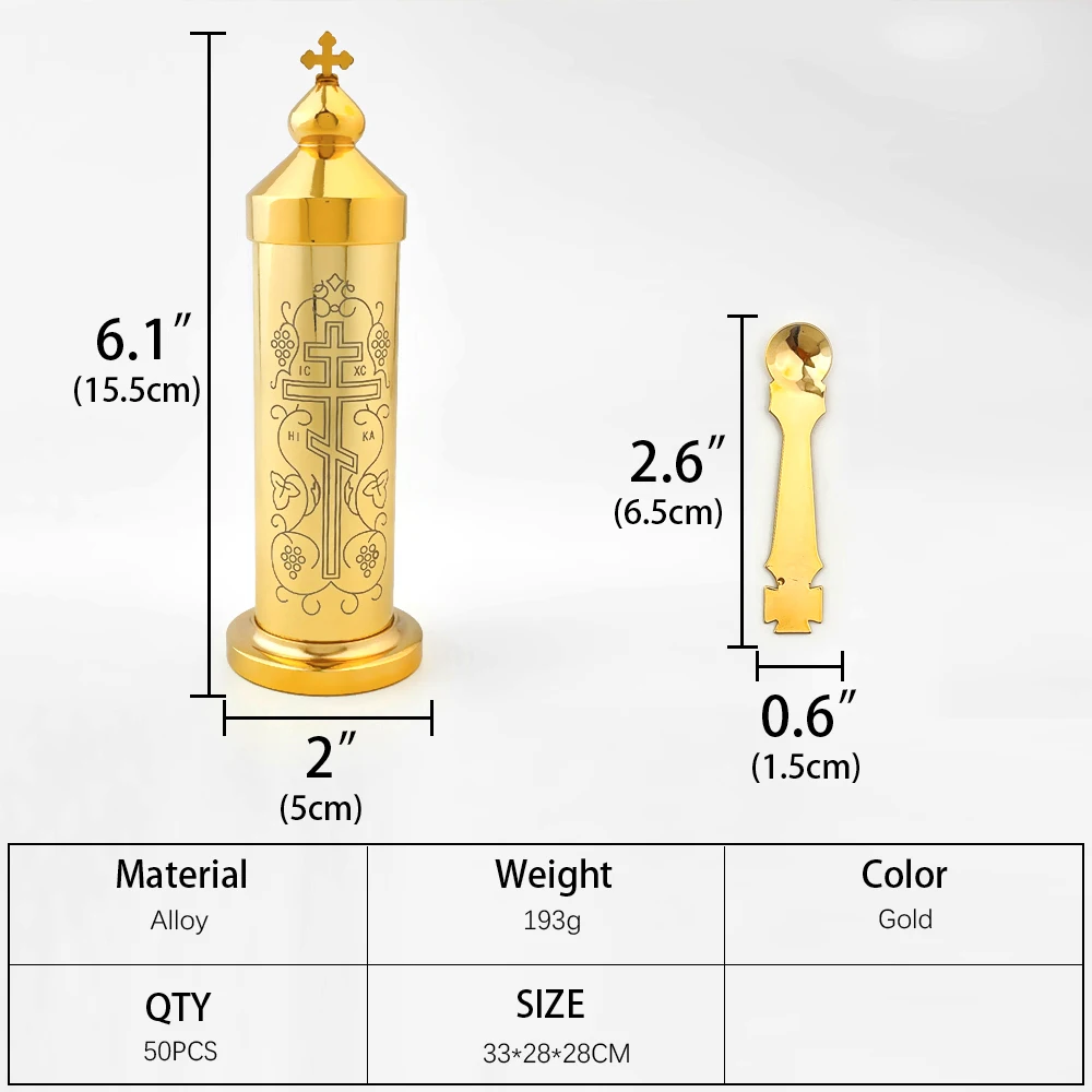 جديد الأرثوذكسية الصليب الكنيسة الشرقية الأرثوذكسية الزيت المقدس المواد الاحتفالية أدوات معدنية الصلاة قلم حبر الذهب تصفيح صندوق هدية #4
