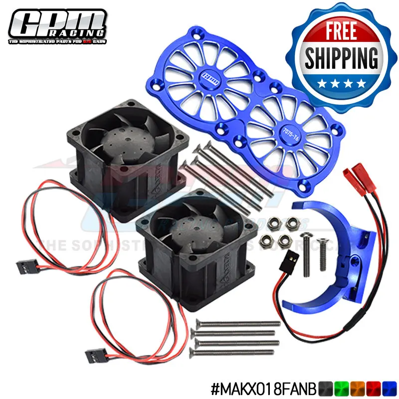 GPM سبيكة 7075-T6 المزدوج عالية السرعة مروحة التبريد + قوس ل Traxxas 1/5 Xmaxx 6S/8S كراتون منبوذ RC سيارة جزء