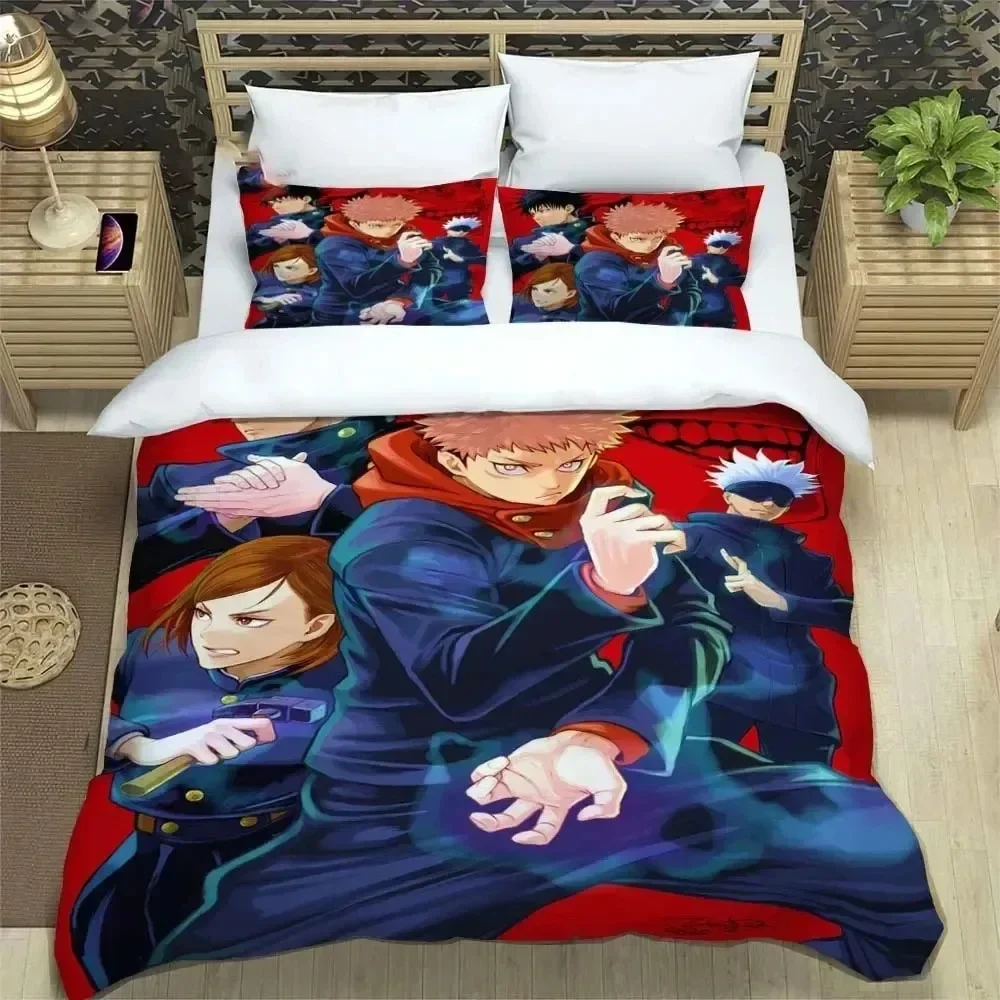 

3D Print Jujutsu Kaisen Anime Comfortable Duvet Quilt Cover Pillowcase Bedding Set Children Bedroom Decoration Home Textile