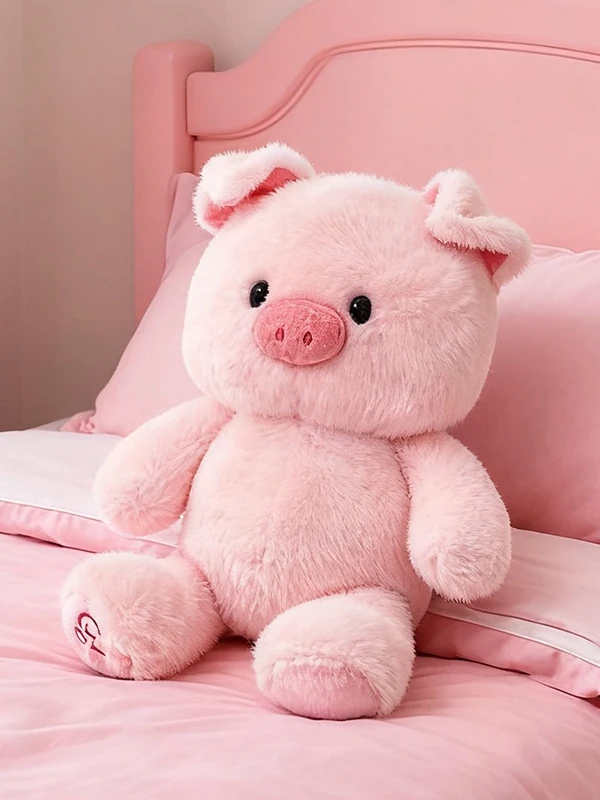 

Pink Hed Piggy Sle Plu Toy Doll Children's Birthday Gift Girls Soft Stuffed Animal Dolls Cute Cuddly Plu Pillows