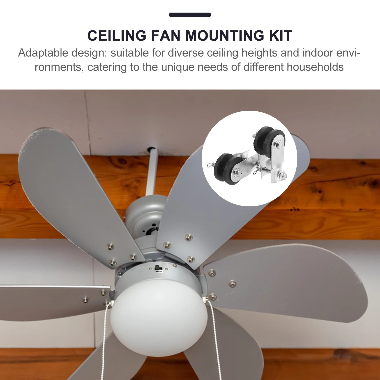 2Pcs Pulley Fixing Clamp Heavy Duty Mounting Bracket for Ceiling Fan Accessories and Light Fixtures Mounting Bracket