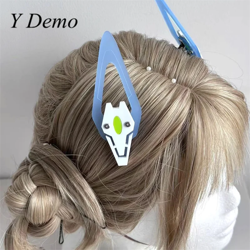 Y Demo Techwear Cyber Geometric Hairclip Casual Color Patchwork Plastic Hairpins