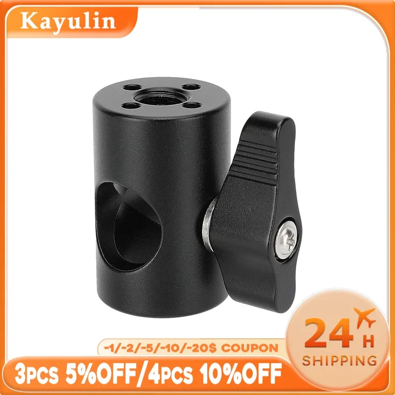 Kayulin Light Stand Head Adapter With ARRI Locating Hole (Black Ratchet Knob) for Light Stand / Rod / Pole