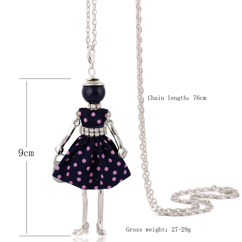 Cute Women Necklace Statement Lady Charm Long Trendy New Fashion Female Big Pendant Lovely Jewelry Polka Dot Gift Wholesale