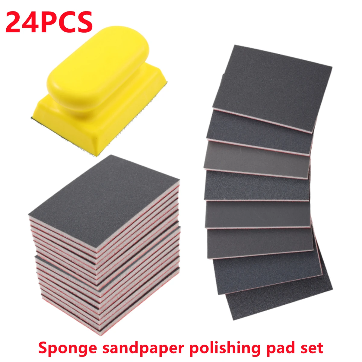 

Набор шлифовальных губок, 24 шт., грубые, средние, тонкие, 180-3000, моющиеся, многоразовые, влажные, сухие, шлифовальные блоки для дерева, металла, стекла, мебели