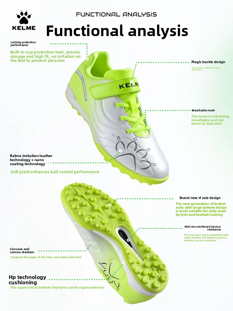 Kelme Children's Soccer shoes Primary School And Youth Training Football Boots Competition Special Tf Football Shoes
