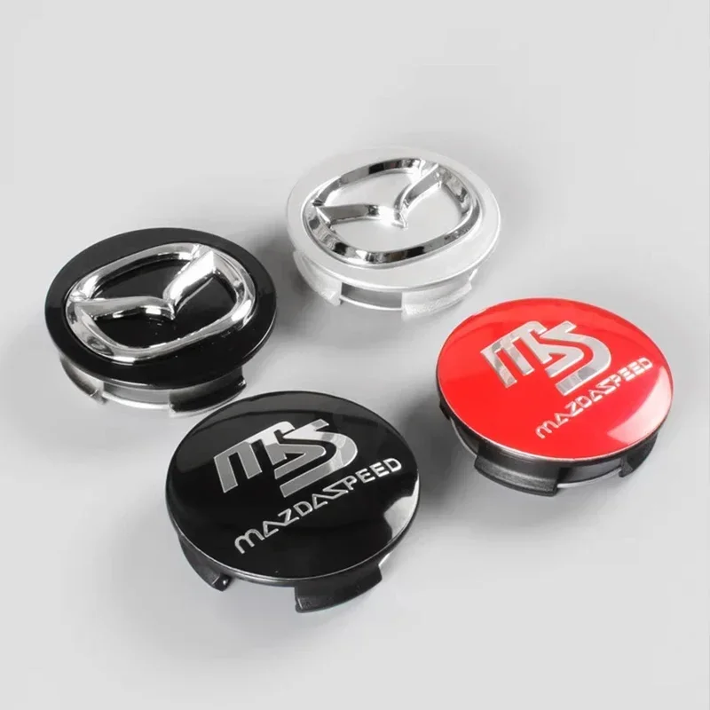 For Mazda 4PCS 56mm Wheel Center Cap Logo Hub Cover Badge Emblem For Mazda 6 3 CX5 2 CX7 Demio Atenza Axela MX30 CX30 CX3 CX9 MX