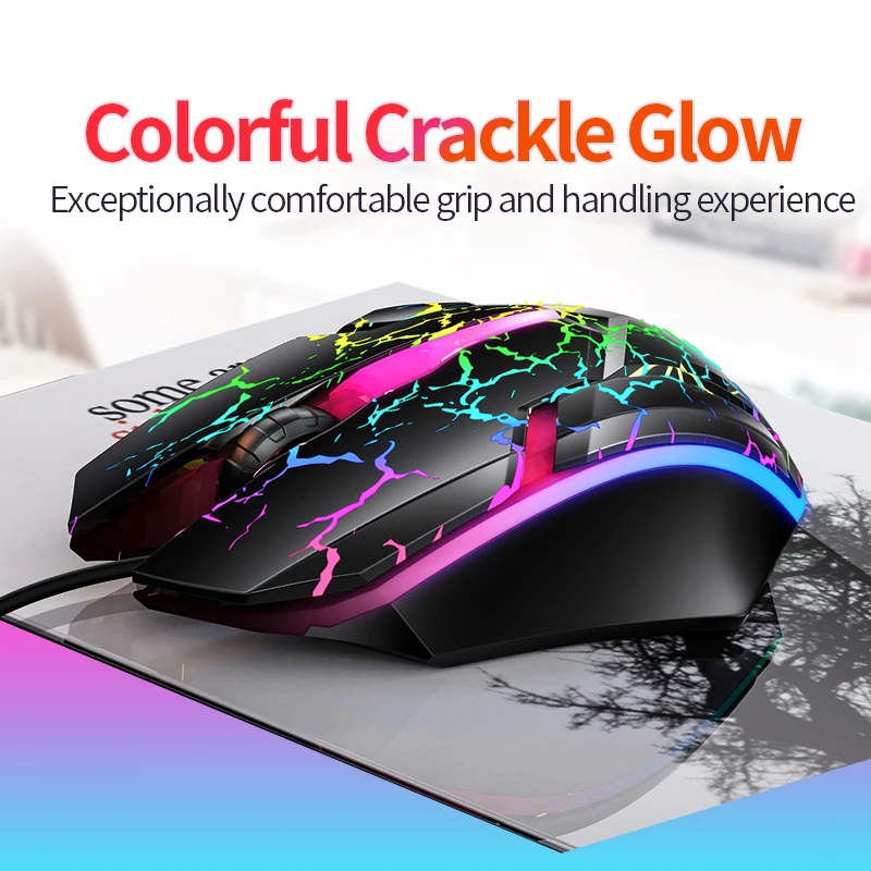 YINDIAO Optische kabelgebundene Maus, USB-LED, ergonomisches Design, Mäuse für PC/Laptop/Notebook