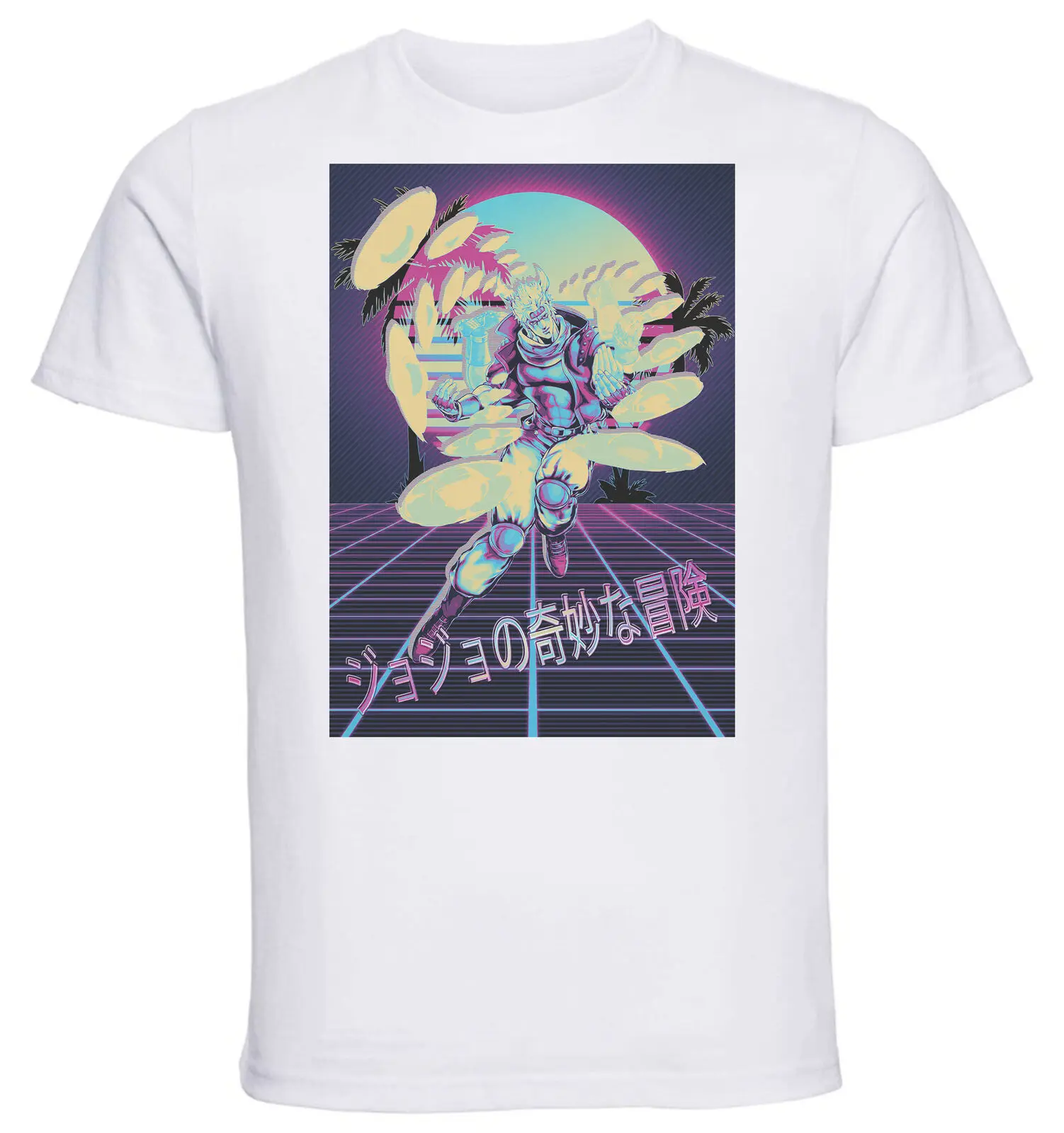 White Vaporwave 80s Style Jojo Caesar Anthonio Zeppeli Variant 01 T-Shirt-