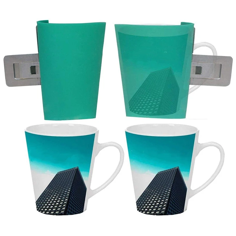 3D Sublimação Silicone Cônico Caneca Wrap Mold, Braçadeira para Impressão Canecas, 12oz, 3 Pack