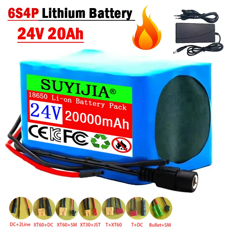 

6S4P 24V 20AH 18650 Batterie au lithium Batterie Puissance élevée 25.2V 20000mAh Motorcycle / Electric / Li Ion Battery Pack