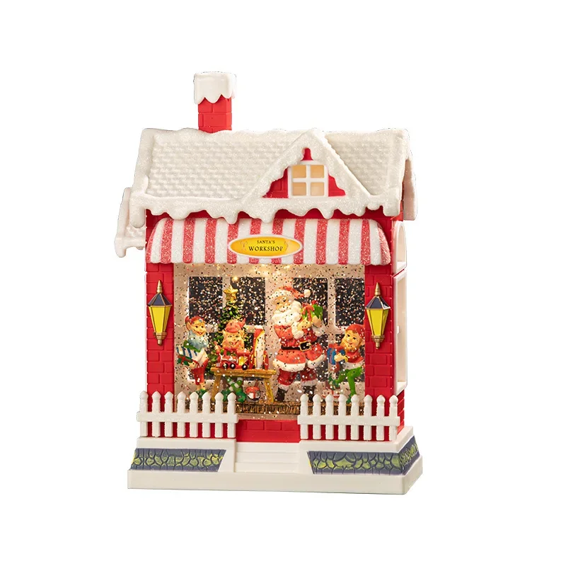 

Christmas Workshop Ornaments Music Box Ornaments Gifts Old Man Scene Arrangement Snowflake Store