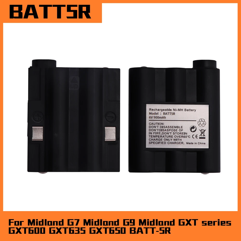 6V BATT5R AVP7GXT Ni-MH battery 6V 900 mAh Battery for Midland G7, Midland G9, Midland GXT series GXT600, GXT635, GXT650 BATT-5R