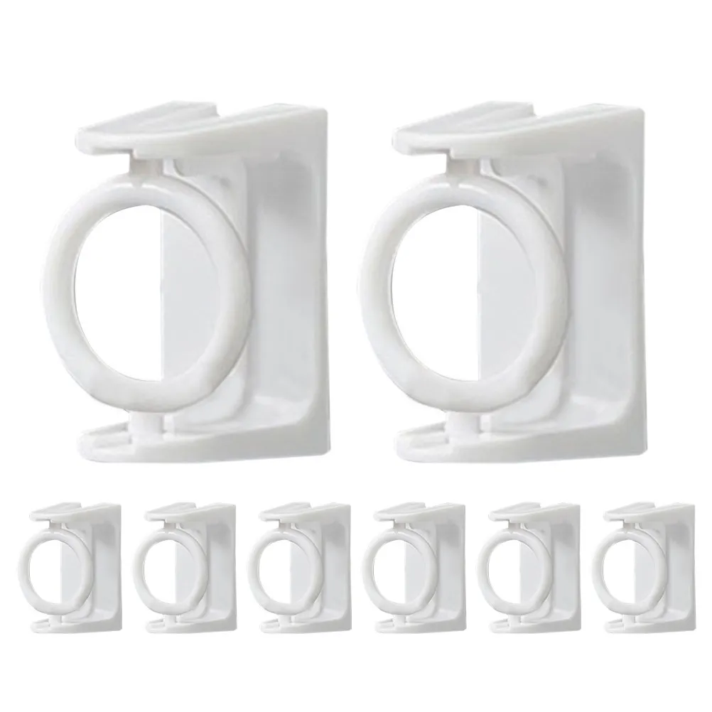 8Pcs Adhesive Towel Rod Holder Rotatable Round Ring No Drill for Bathroom Shower Curtain Drapery Towel Organization