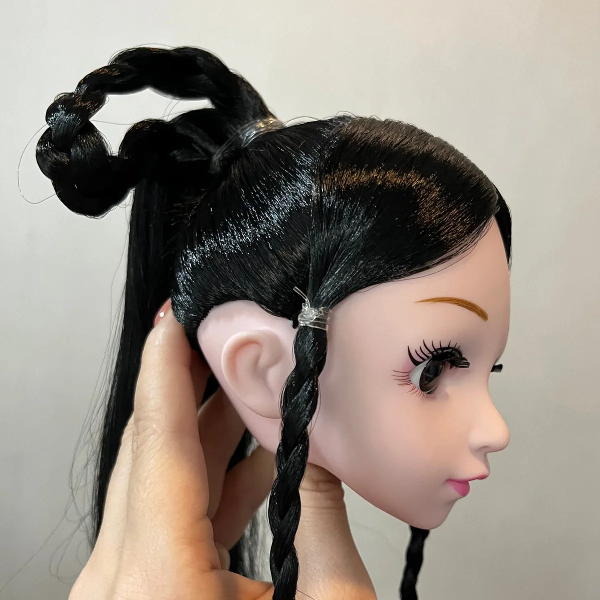 60CM Princess Doll Head Accessories 4D Winking Eyes Multi-style Ancient Costume Modelling Black Hair Doll Head Dress Up Doll Toy