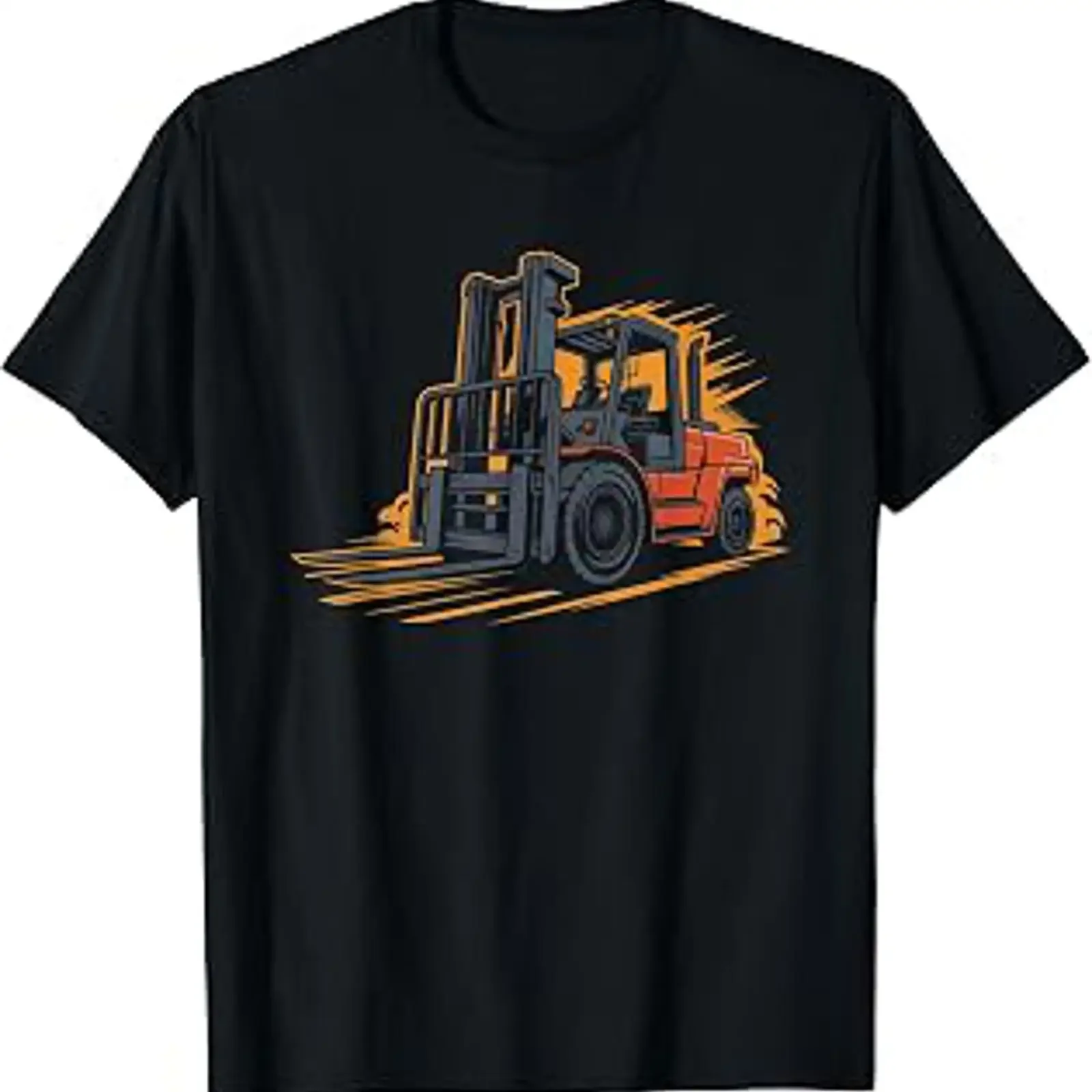 Fork Truck Driver Blueprint Technical Drawing Forklift T Shirt vintage Washed Stylish Slightly Stretched Breathable Versatile