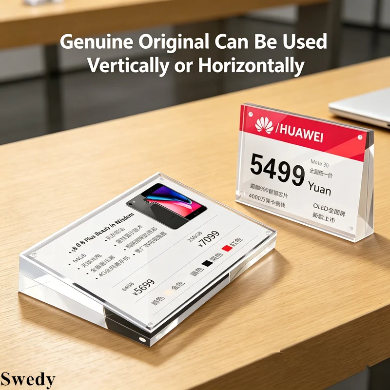 3 PCS A6 100x150mm Slant Table Acrylic Sign Holder Display Stand Phone Price Label Paper Card Tags Photo Picture Poster Frame