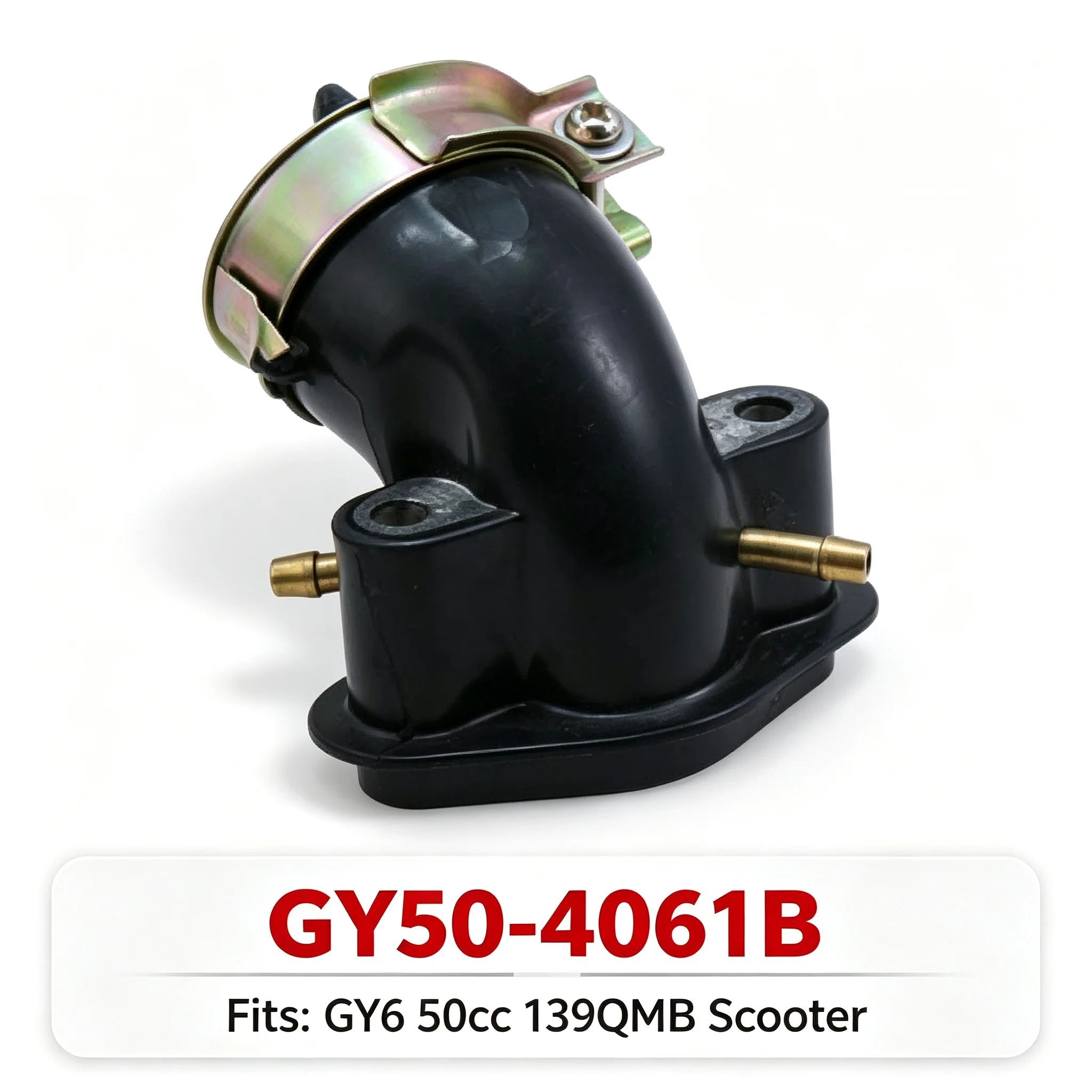 For GY6 50cc Intake Manifold 2 Injection Pipes GY50-4061B 90 Degree 17mm/26mm for GY6 50cc 139QMB Scooter Engine Parts
