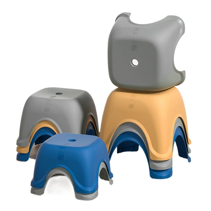 

Bathroom stool Household bathroom can be superimposed foot reinforcement and thickening bearing baby bath non-slip storage stool
