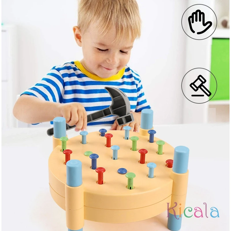 Montessori Nail Screw Games Fine Motor Training Toys Learning Color Cognition Set Educational ChristmasToys For Kids